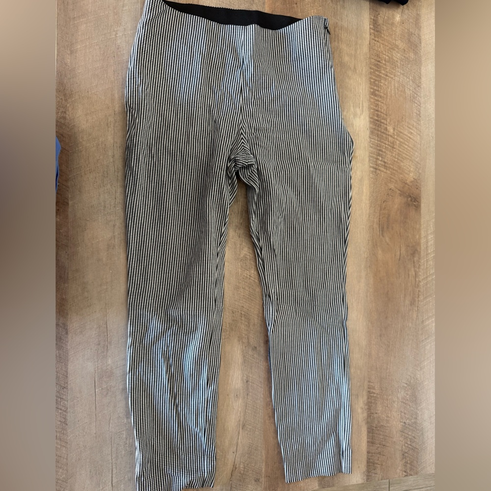 Black and white striped a new day trousers
